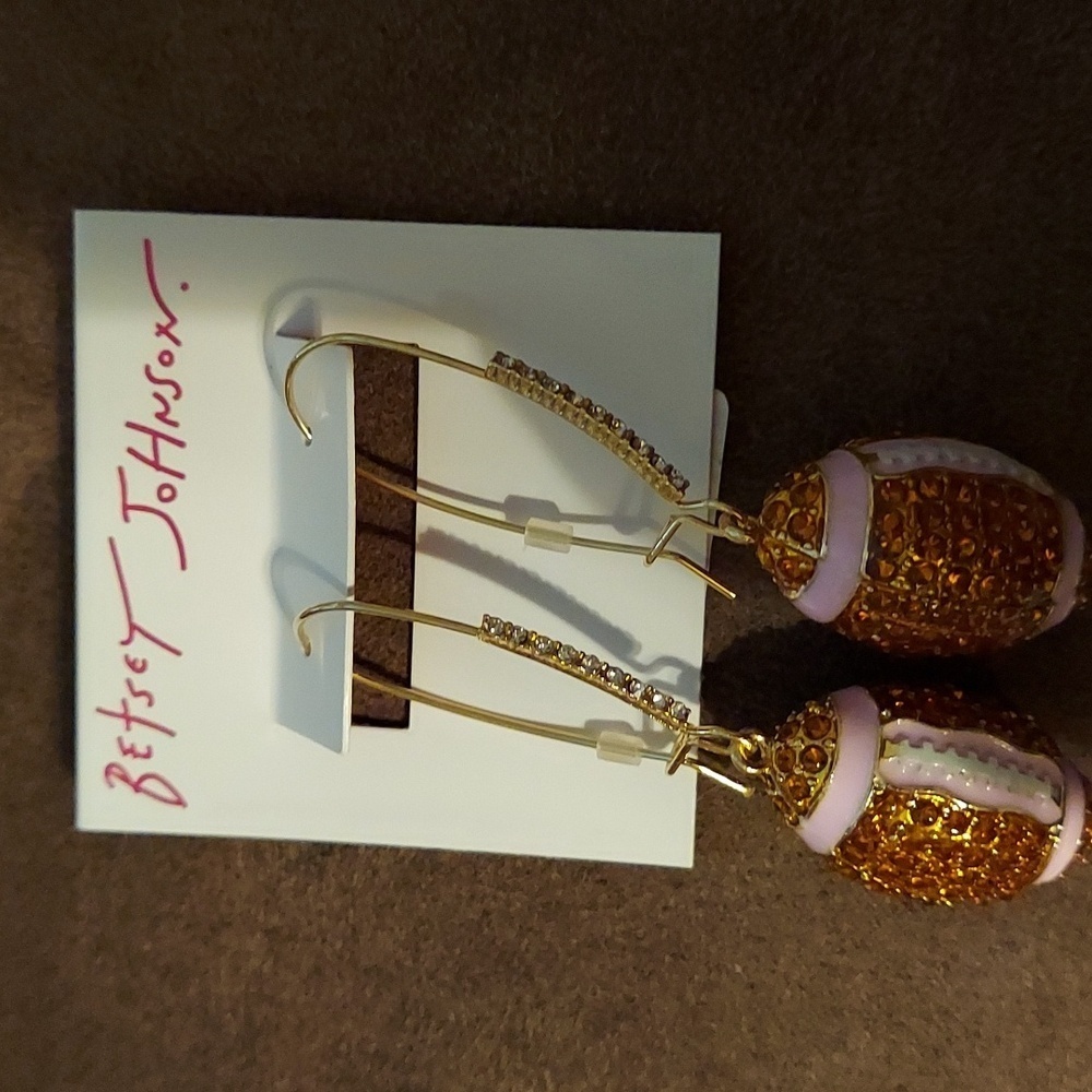 Betsey Johnson Football Earrings